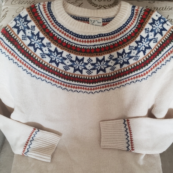 J CREW FAIR ISLE LAMBSWOOL SWEATER - Picture 3 of 6